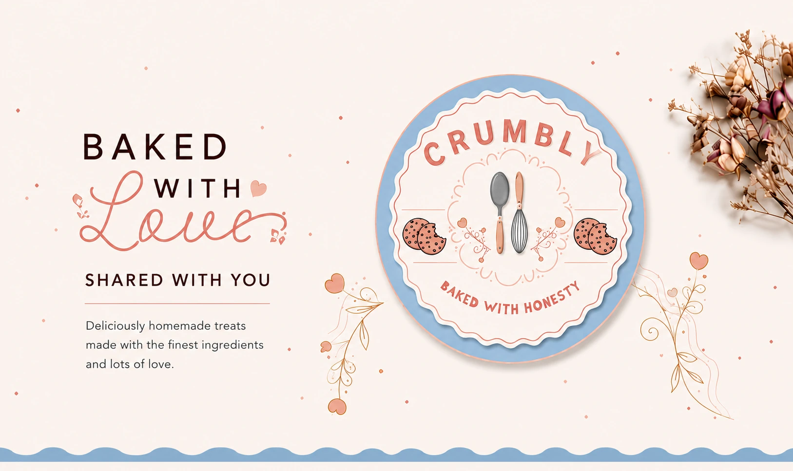 Baked with Love, Shared with You — Crumbly. Deliciously homemade treats made with the finest ingredients and lots of love.